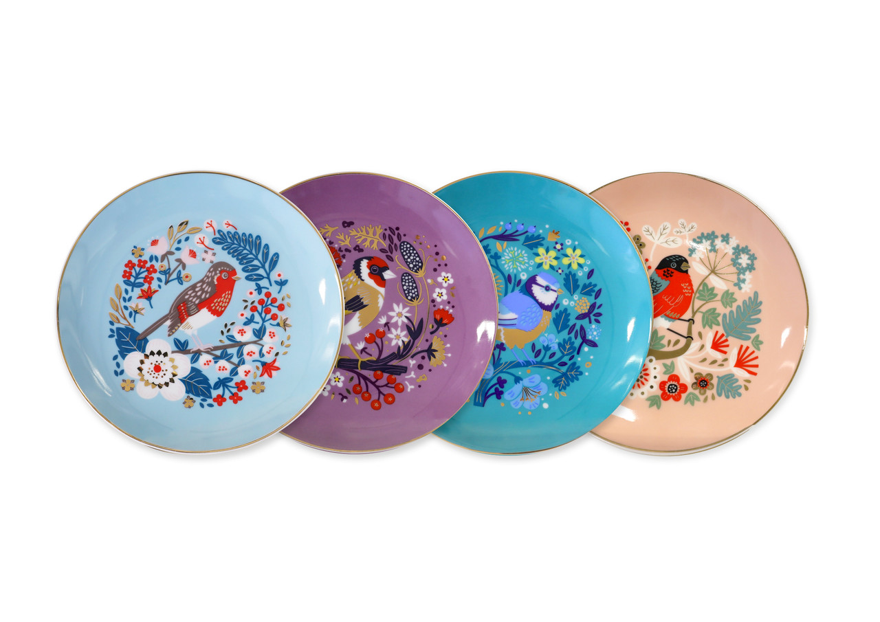 Birdy Biscuit Plates Set of 4