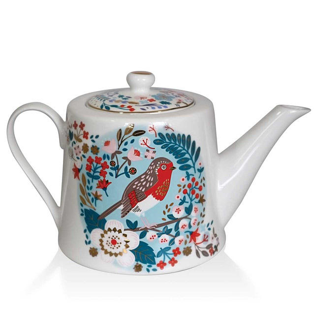 Birdy Robin & Blue Tit Tea Pot