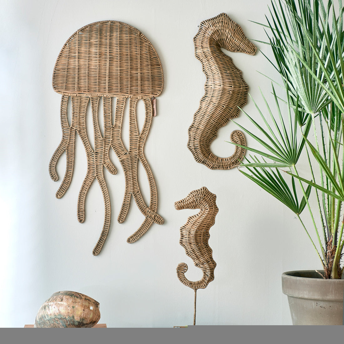 RR Rattan Jellyfish Wall Decoration