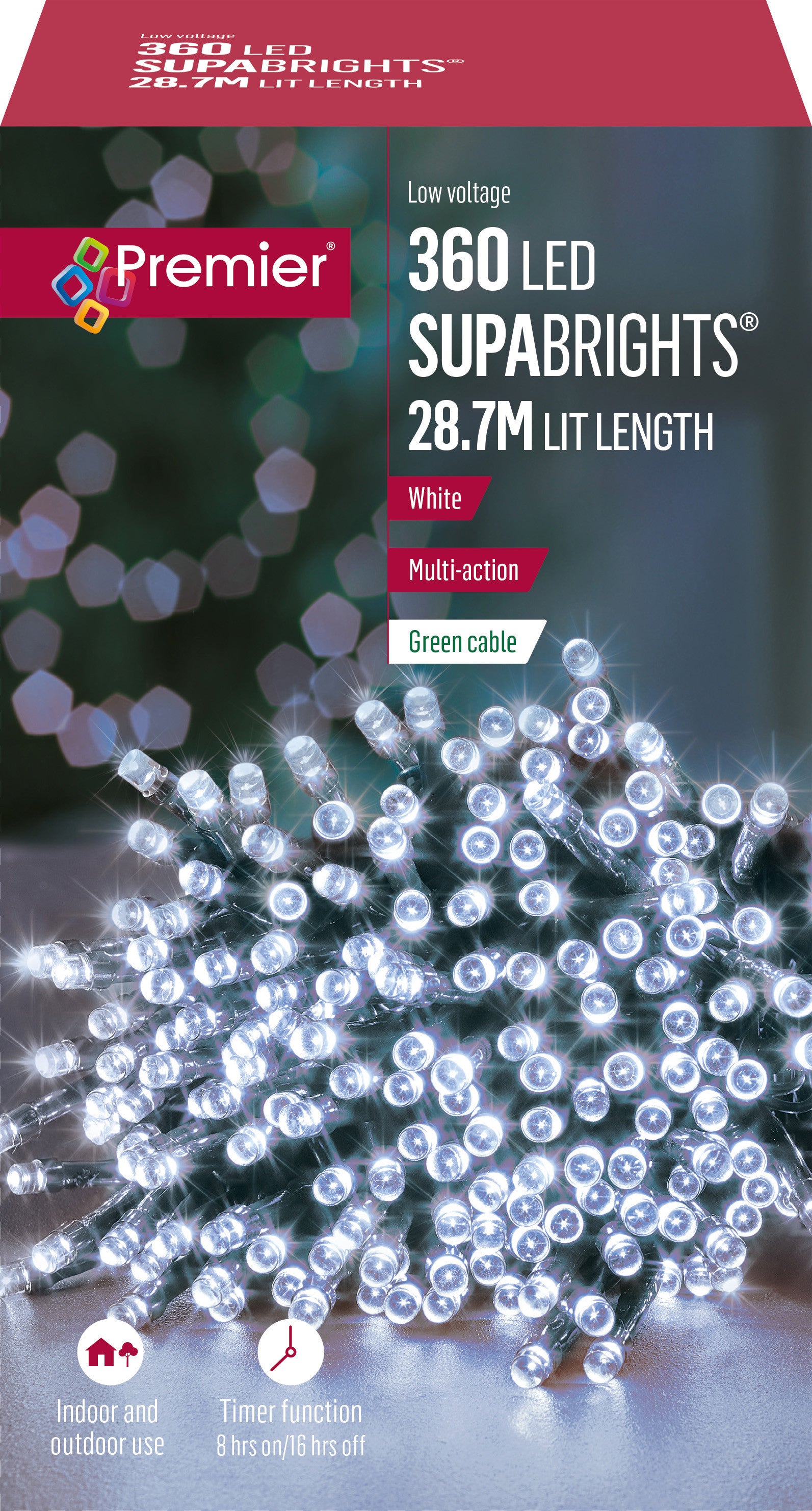 360 LED SupaBrights 28.7m LIT Length (C26) - White
