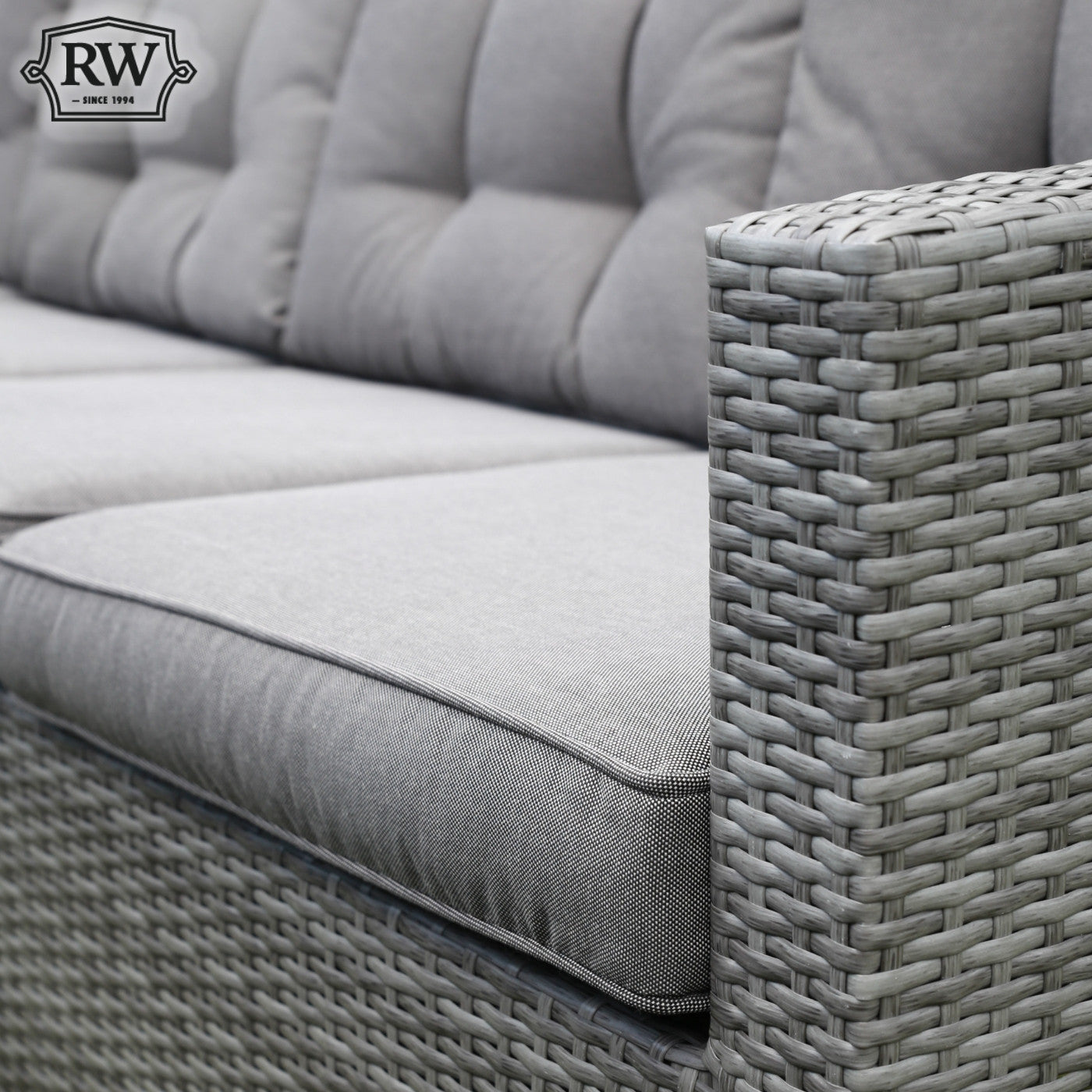 Cuba - Corner Sofa Set with Rectangular Table (Light Grey)