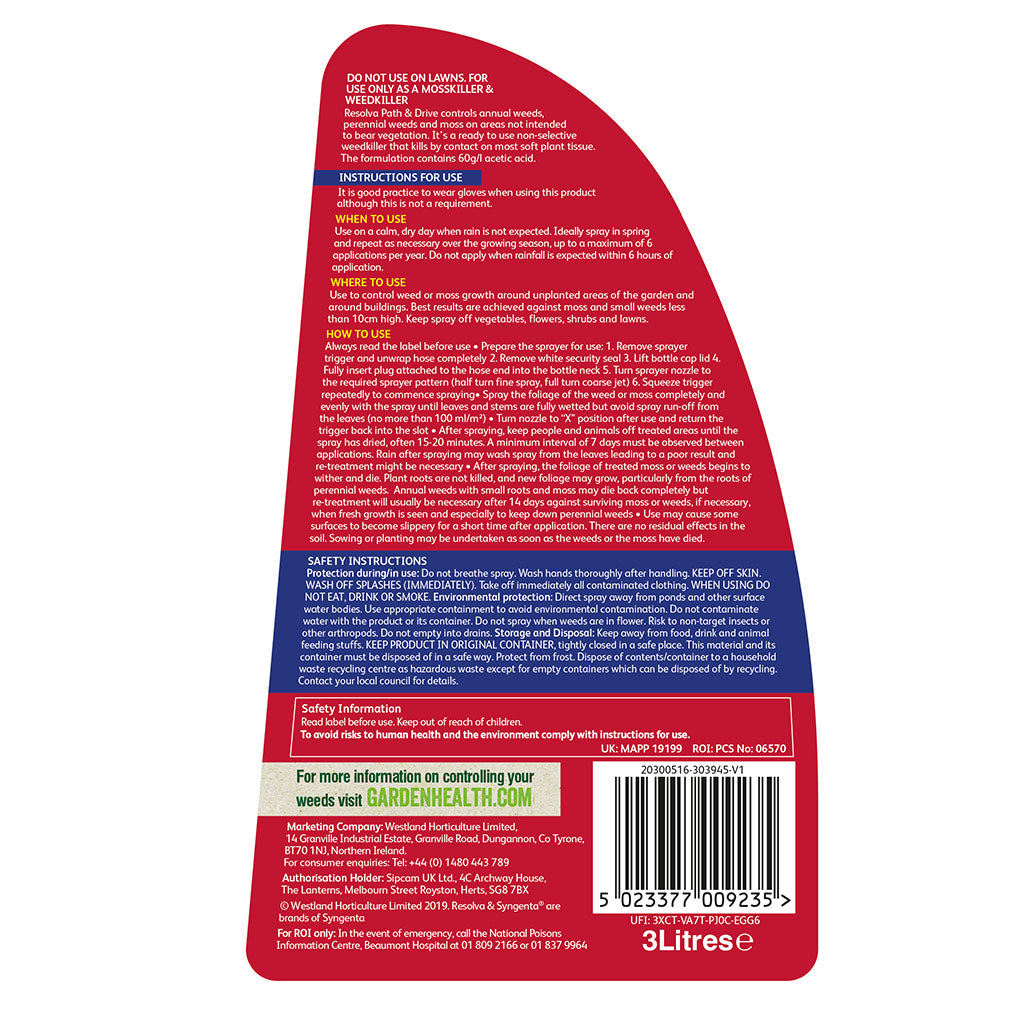 Resolva Path & Drive Weedkiller 3L