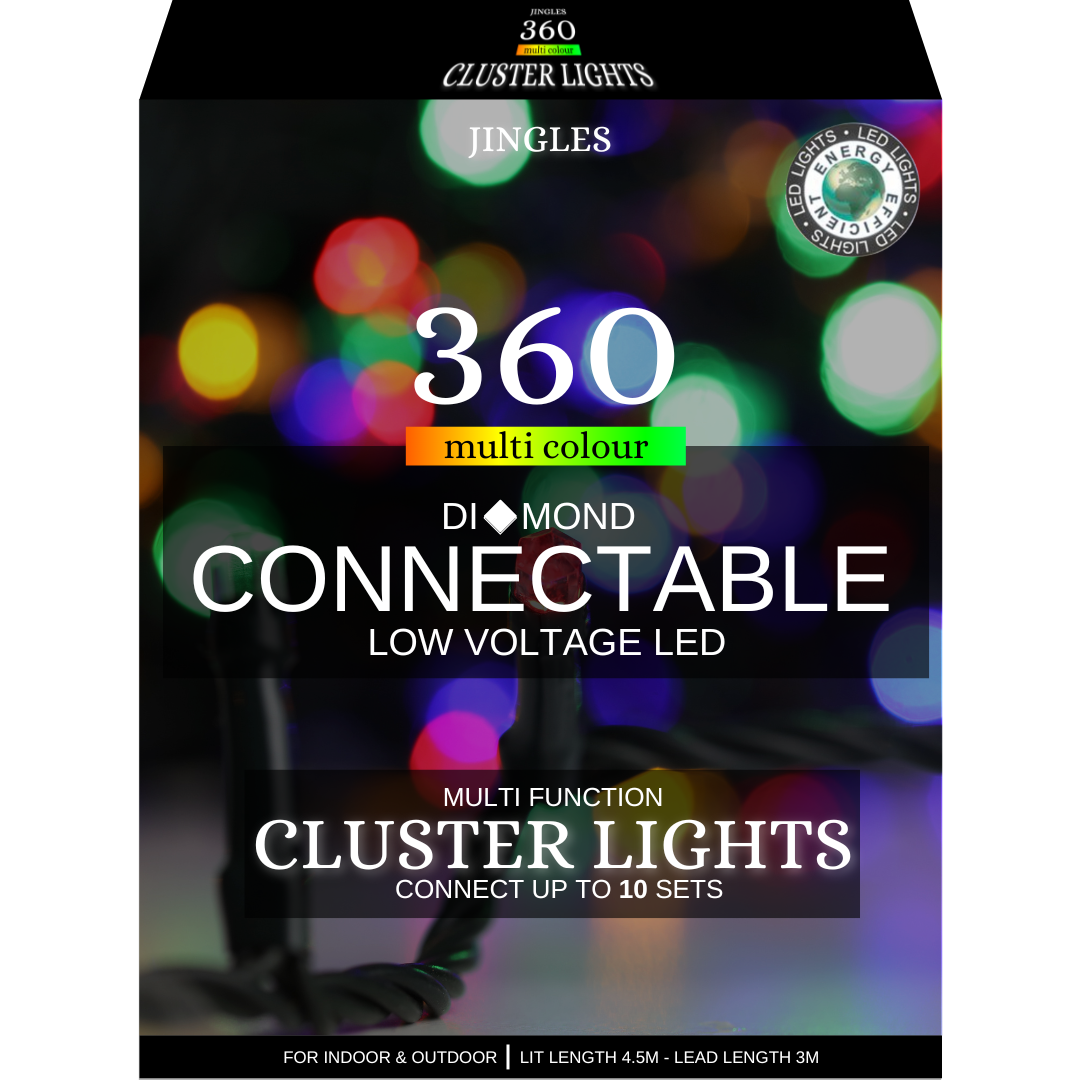 4.5M 360L Diamond Led Connectable Cluster Light - Multicoloured